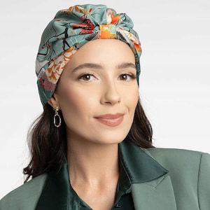 Schlaf Turban seide - die natürliche Haarpflege im Schlaf, Seidenturban, Türban Seiden, Schlafmütze Kopftuch, Schlafturban, tokyo blumen