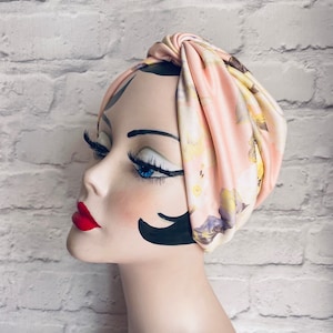 Vintage Turban, for Women, Floral Turban, Chemo Headwear, Retro Fashion, 1940s Hat, Chemo Gifts, Retro Gifts, Vintage Gifts, Care Gift