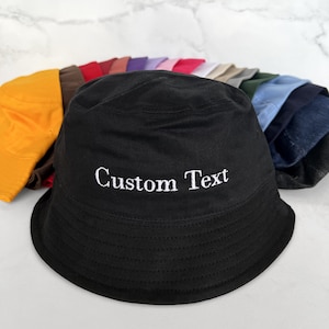 Custom Text Embroidered Hat, Personalized Hat, Bucket Hat, Gift For New Dad Mom, Gift For Bride, Bachelorette, Christmas Gift