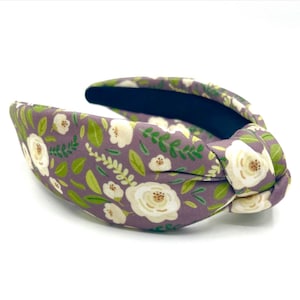 Floral Knot Headband for Women Cottagecore Boho Padded Hair Accessory, Vintage-Inspired Flower Print Headband for Everyday Style