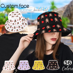 Custom Bucket Hats for Bachelorette Party, Custom Funny Face Beach Hats, Personalized Summer Hats, Personalized Fisherman Hats, Custom Hats