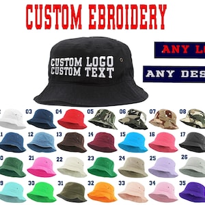 Personalize Your Summer Style with Custom Bucket Hats: Embroidered, Personalized, Summer bucket hat Embroidery Logo and More
