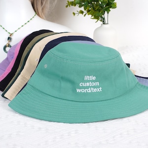 Embroidered Text/logo Bucket hat Personalized Bucket hat Custom Hiking Camping hat Summer hat Travel hat, Party Hat,Gift for Dad Mom Him Her