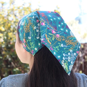 Vintage Inspired Hair Kerchief . Modest Head Covering . Tichel Hair Wrap . Hair Covering Bandana . Hair Tie